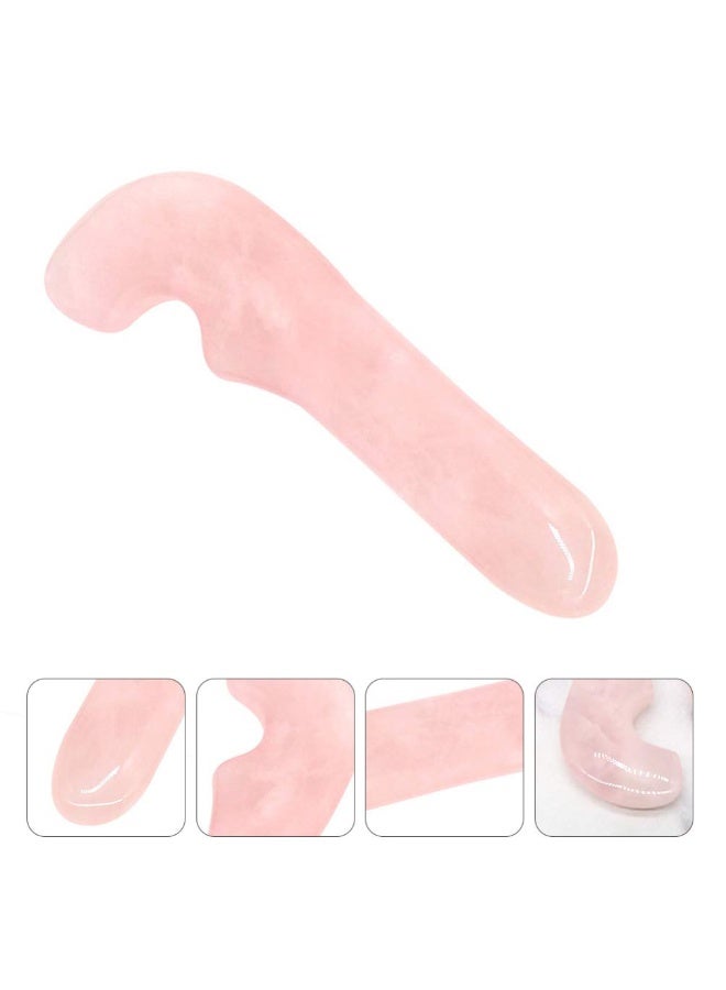 FDTY 1 قطعة حجر كشط Guasha أداة تدليك Gua Sha لوح كشط GuaSha على شكل خطاف من الكوارتز الوردي الطبيعي تدليك مضاد للشيخوخة والتجاعيد للوجه والعينين والرقبة أفضل الهدايا - Image 5